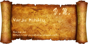 Varju Mihály névjegykártya
